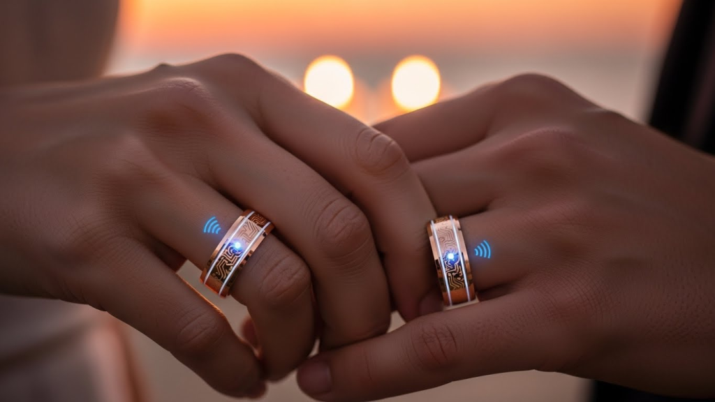 NFC-enabled couples rings